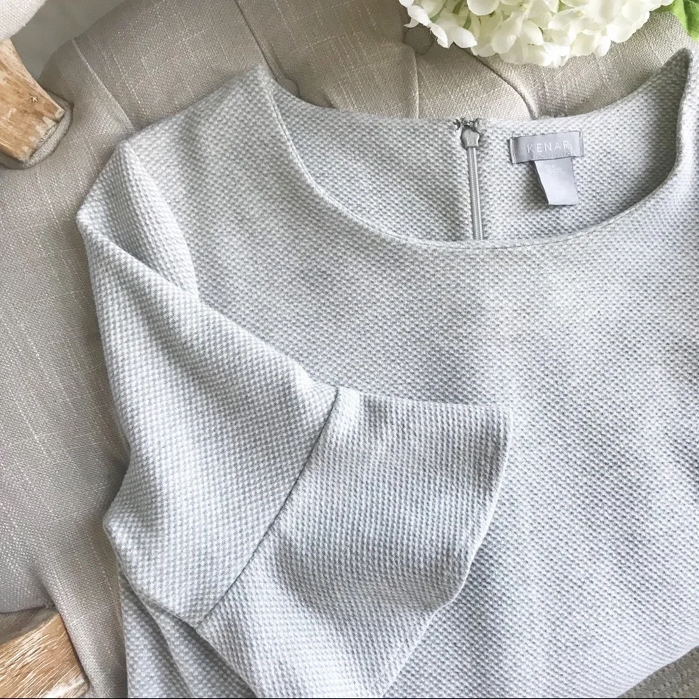 Kenar • Gray Ruffle Sleeve Shift Dress - Picture 2 of 10